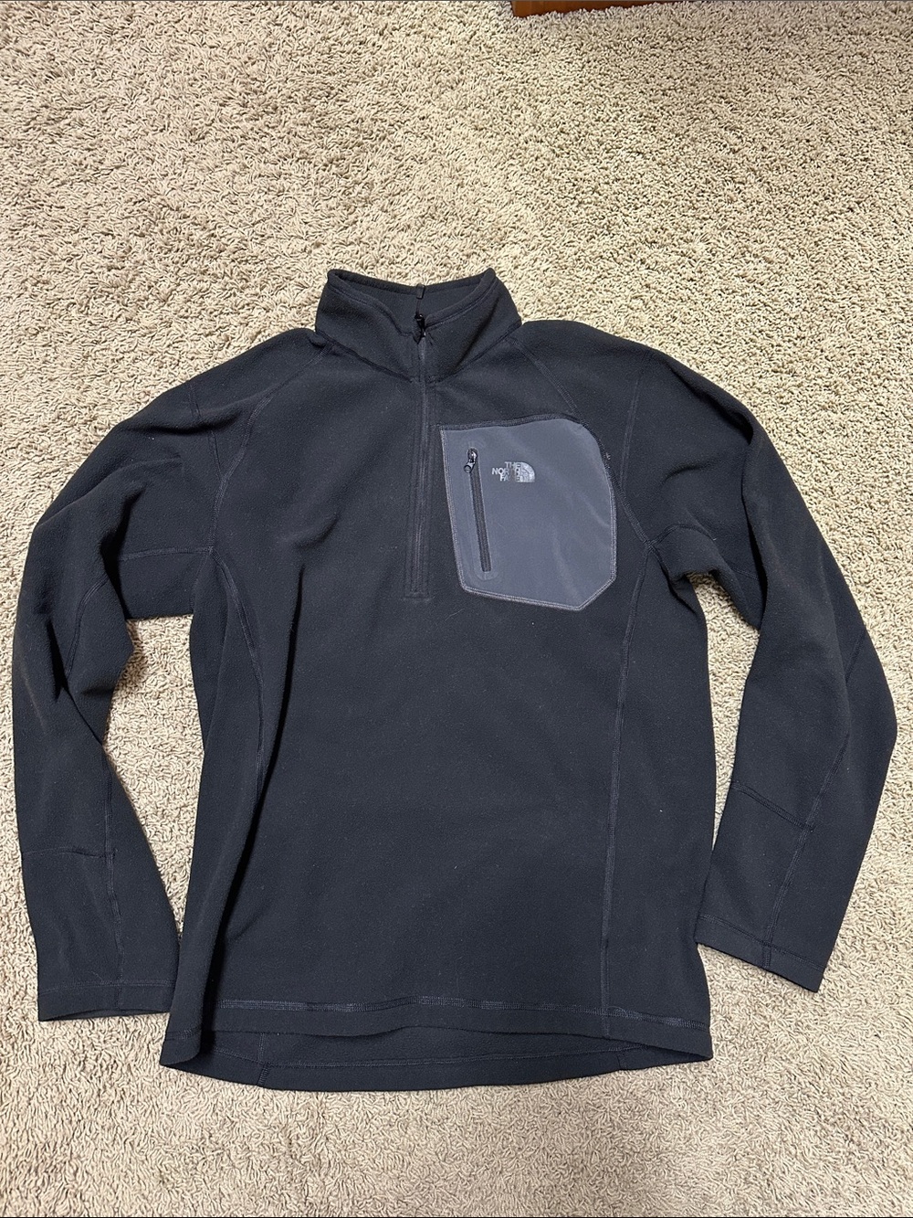The North Face Black 1/4 Zip Lightweight Fleece Pullover
